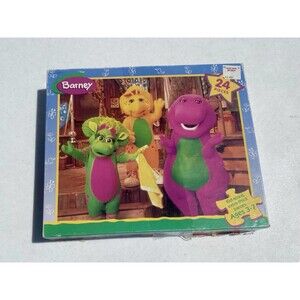 BARNEY Milton Bradley (1996 ) VTG 24 Extra Thick Piece Jigsaw Puzzle Ages 3-7